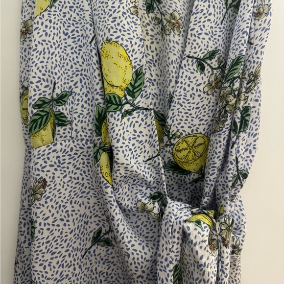 Never Fully Dressed Lemon Print Wrap Midi Dress - Picture 2 of 4